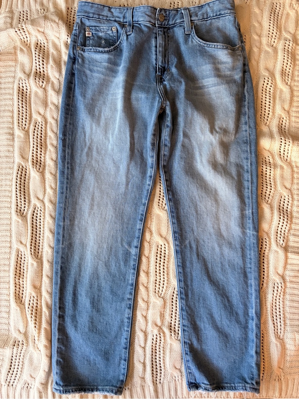 AG Adriano Goldschmied Light Blue Straight Ankle Jeans